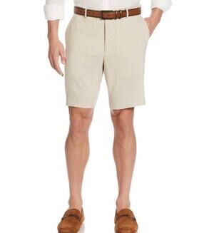 CUBAVERA | Men's NEW Linen Blend Stretch Flat-Front Shorts Size 38 Extended Tab